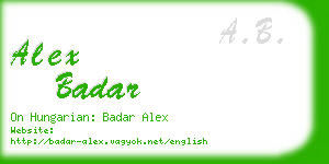 alex badar business card